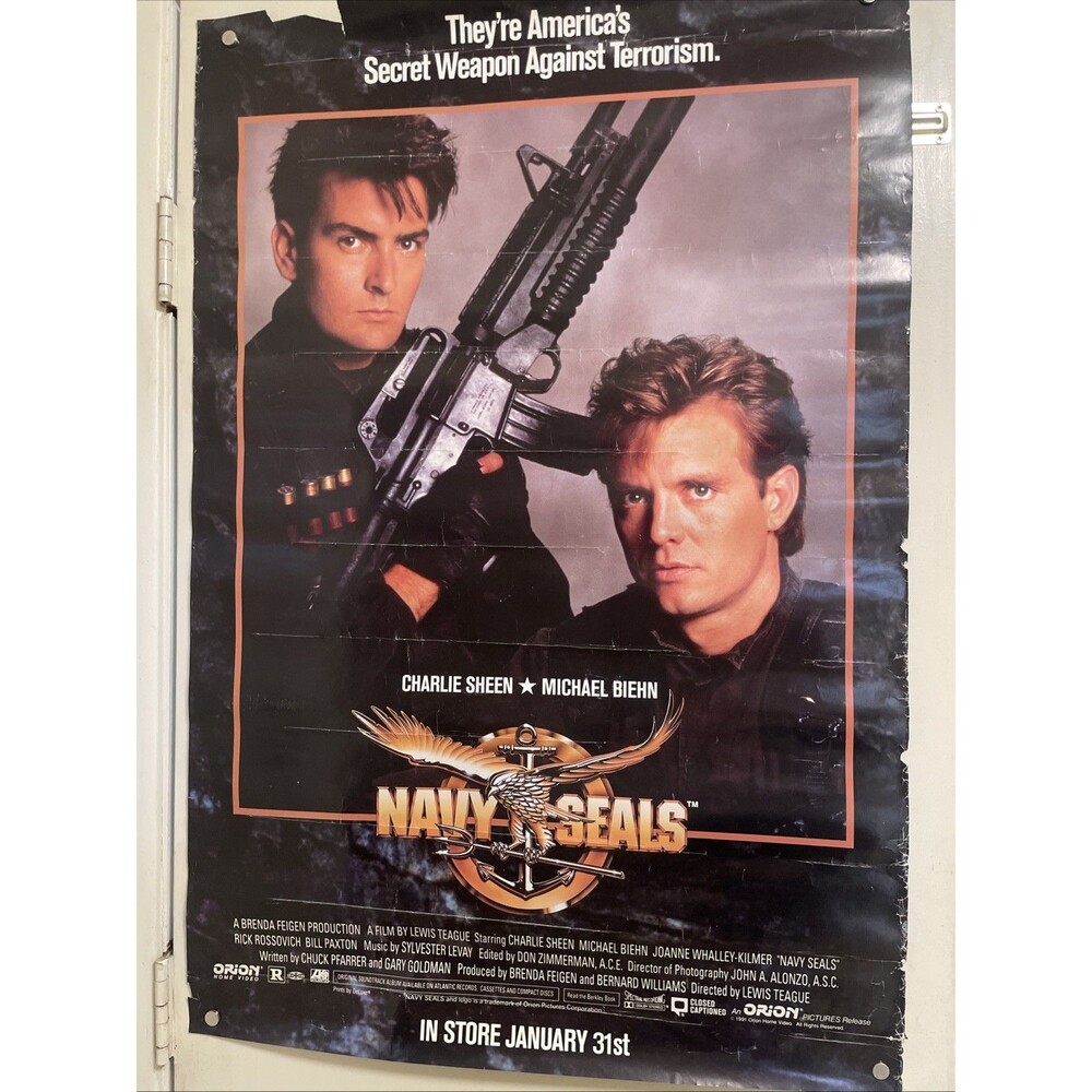 Navy Seals-2 Sided - 1990 Movie Poster Original Rolled Charlie Sheen